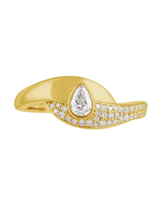 Artisan Yellow 14K Pear Diamond & Pave Statement Ring