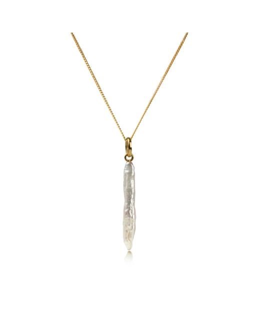 The Jewellery Store London Metallic Thin Biwa Pearl Necklace
