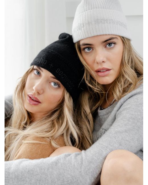 Catnip and Seaweed White The Snow Cashmere Beanie