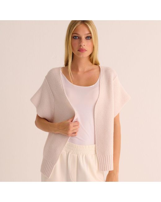 Mamu Dream White Ivory Alpaca Short Sleeve Shrug