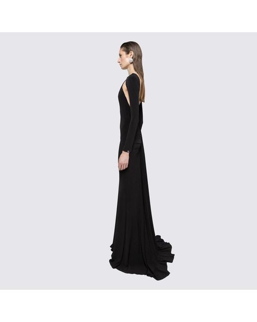 Nissa Black Backless Maxi Dress