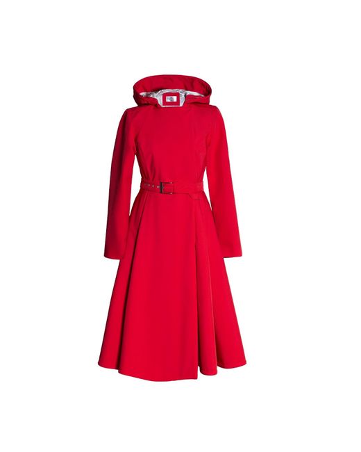 Red store fitted coat