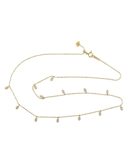 Artisan White Pear Shape Diamond Station Necklace