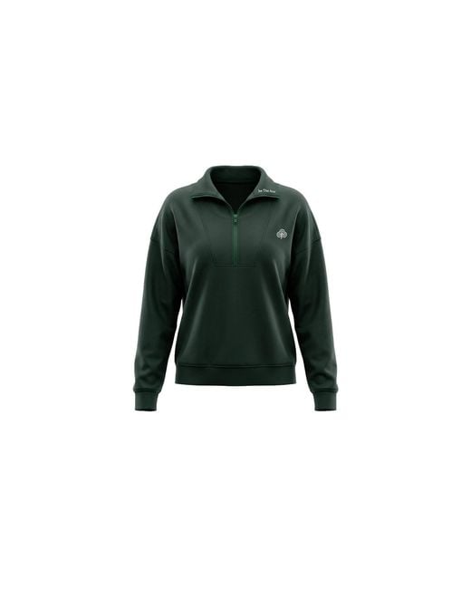 Be Athletica Green Varsity Athletica Quarter-Zip Sweatshirt