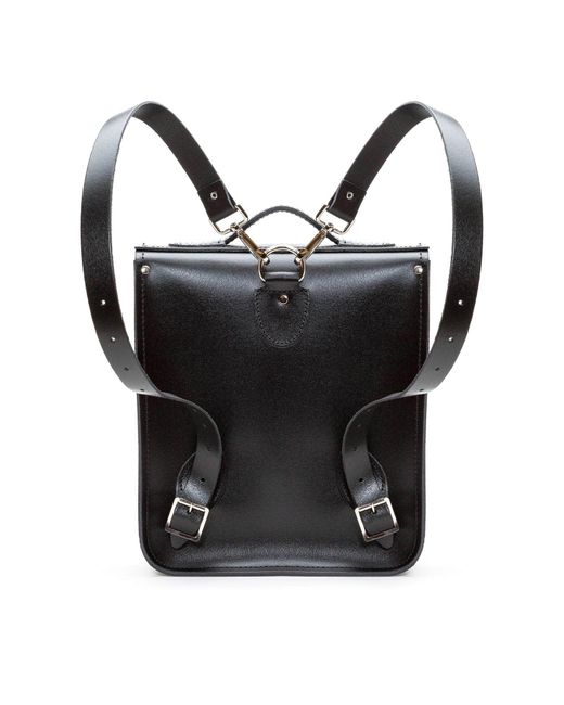 Zatchels Black Handmade Leather City Backpack Plus for men