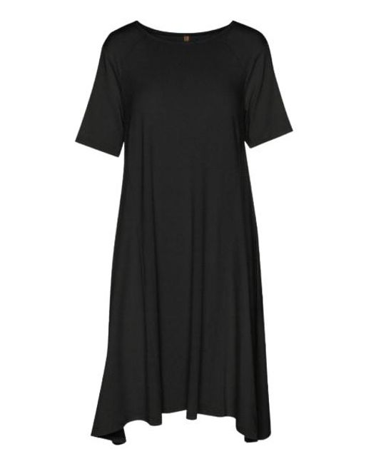 Conquista Black Dress With Uneven Hemline