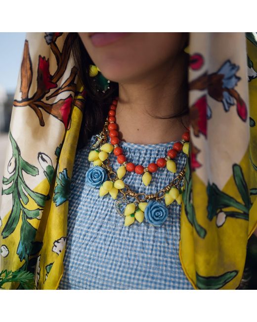 Achala Handcrafted Yellow Lemon Necklace