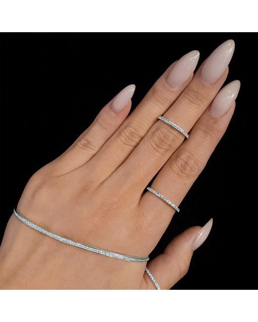 SALLY SKOUFIS White Highbeam Midi Ring With Made Cz Diamond Stimulant