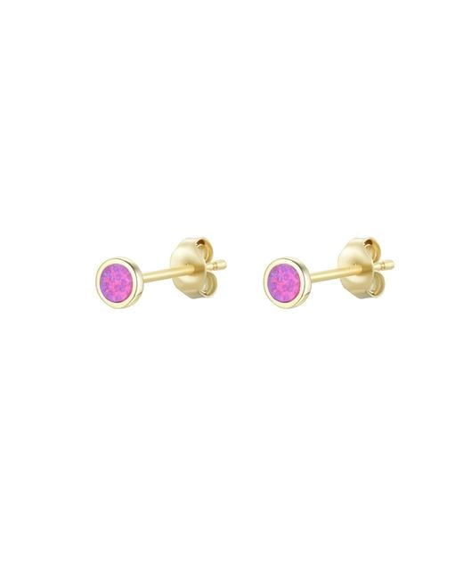 KAMARIA Metallic Mini Round Opal Stud Earrings