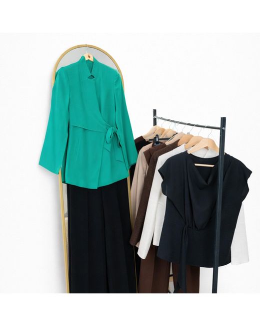 Nuvv Collection Green Wrap Jacket With Tie Waist