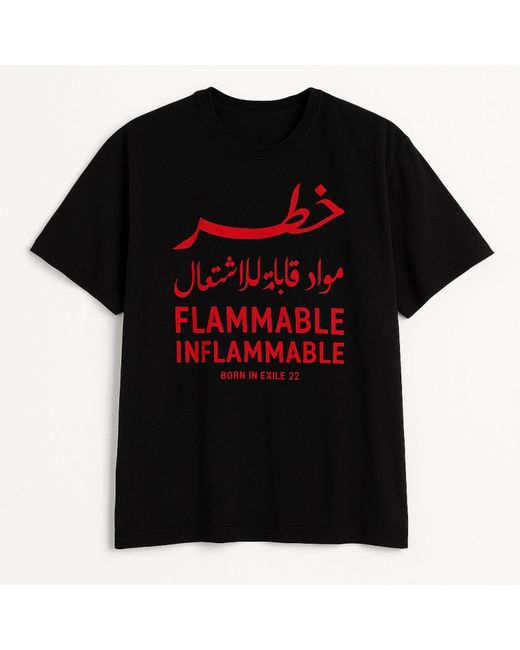 Born in Exile Black Graphic Organic Cotton T-Shirt