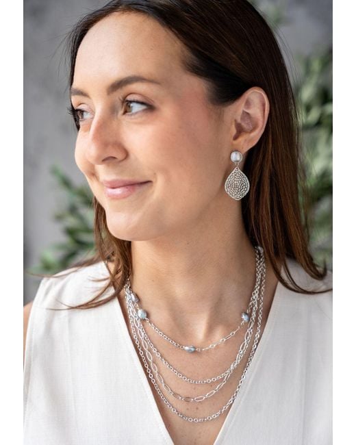 Loni Paul Jewelry Metallic Delicate Three Strand Necklace