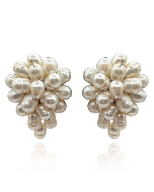 Michael Nash Jewelry Metallic Neutrals Jacquette Freshwater Pearl Clip On Earrings