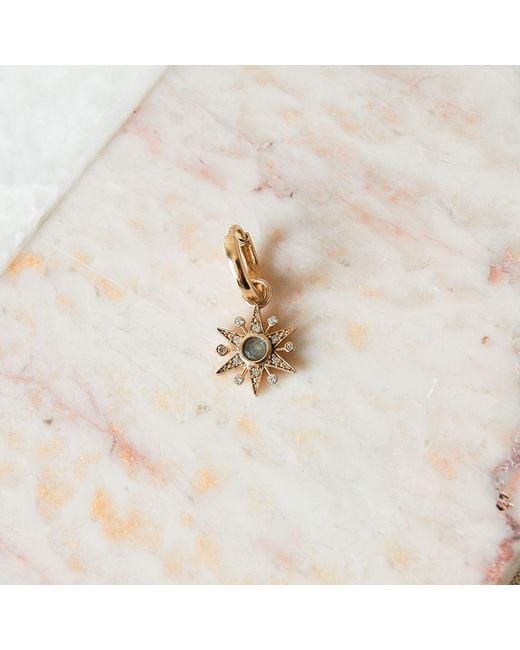 Zohreh Metallic Limited Edition Diamond & Labradorite Star Earring Charm 9K