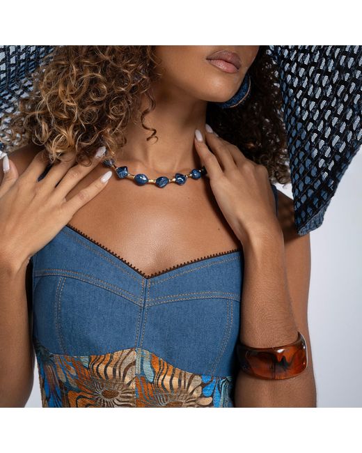 Lalipop Design Blue Midi Dress
