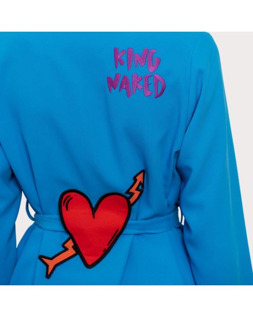 King Naked Blue Heartbeat Oversized Jacket