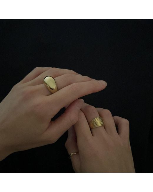 Cote Cache Metallic Miroir Dome Ring