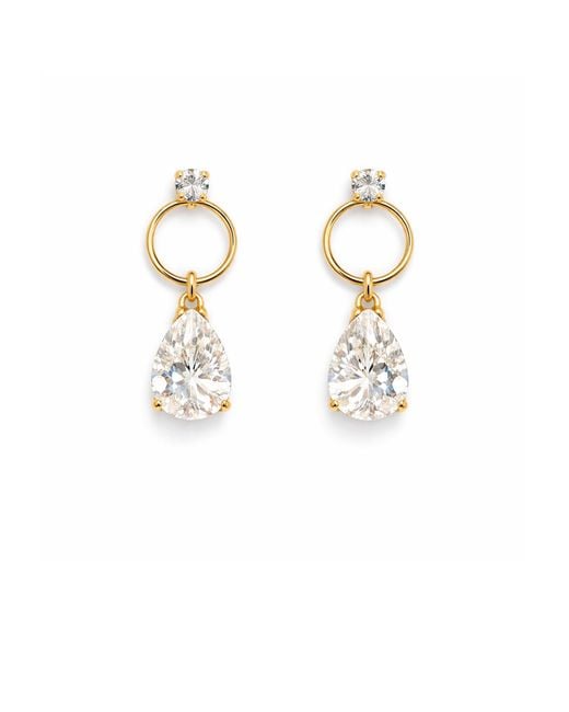 Maison De Gala Metallic Golden Circle Drop Crystal Earrings