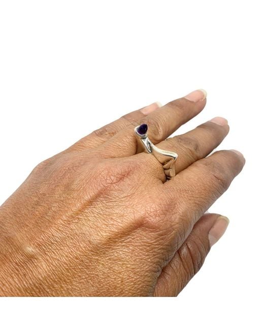 Tg-Jewellery by Tamara Gervasio Multicolor Pyramid Sterling Ring Amethyst
