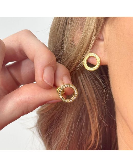 Lucy Quartermaine Metallic Art Deco Halo Studs