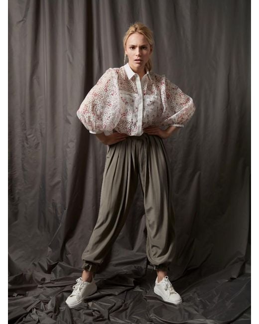 Helene Galwas White Flora Blouse