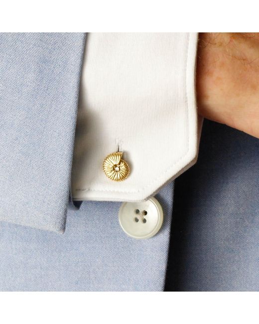 Lee Renee Metallic Ammonite Diamond Cufflinks – for men