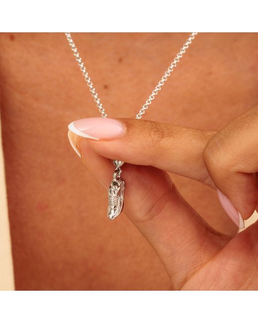 Lily Charmed Metallic Sterling Running Trainer Charm Necklace