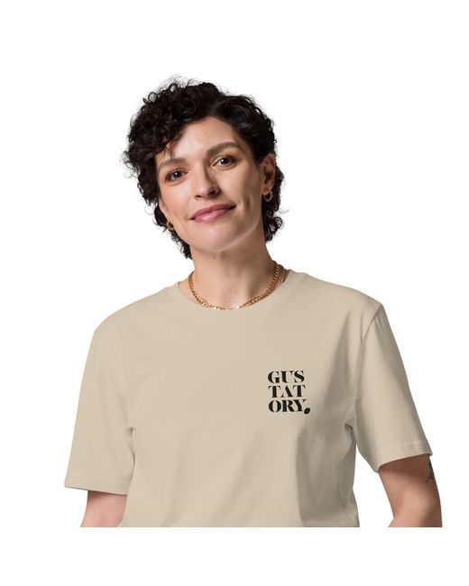 Anchor and Crew Natural Neutrals Desert Dust Gustatory London Coffee Scene Organic Cotton Embroidered T-Shirt