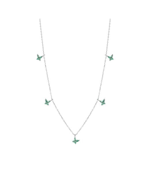 Spero London Metallic Butterfly Sterling Charm Necklace
