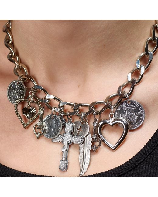 Caramel Vintage Jewellery Metallic Love Sex & Money Charm Necklace