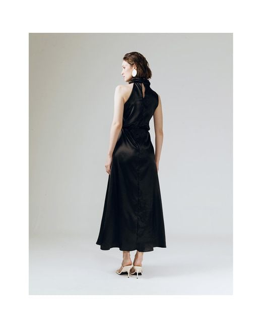 Ats the Label Black Amelia Ruffle Neck Dress