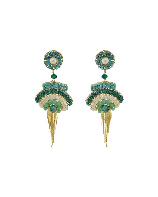 Lavish by Tricia Milaneze Green Ocean Teal Mix Fergie Mini Handmade Crochet Earrings