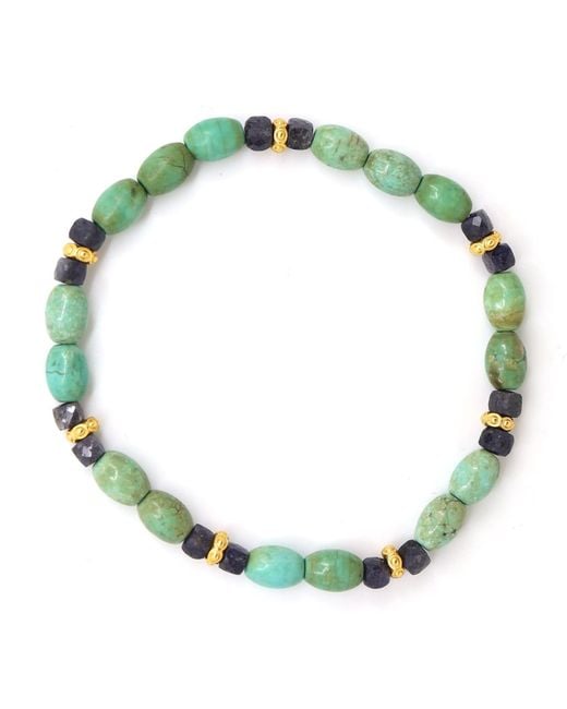 Shar Oke Green Hubei & Sapphire Bracelet for men