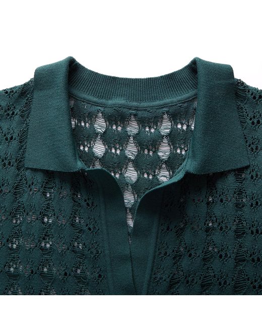 Fully Fashioning Green Kendall Crochet Knit Mini Dress