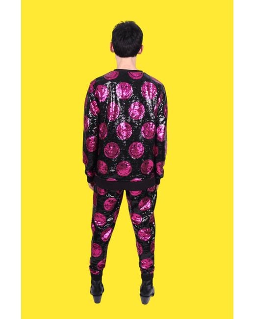 Any Old Iron Purple Smiley And Sequin Sweatshirt for men