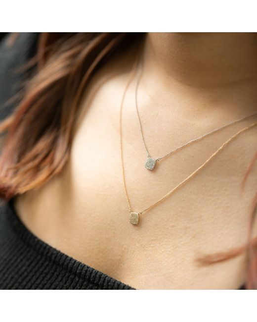 Belinda Jewelz Metallic Delilah Pavé Cushion Pendant Necklace