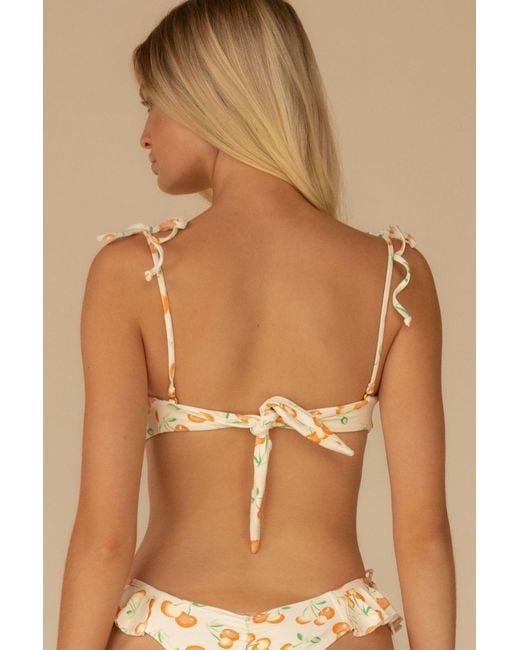 Montce Natural Cherry Sherbet Tori Ties Bandeau Bikini Top