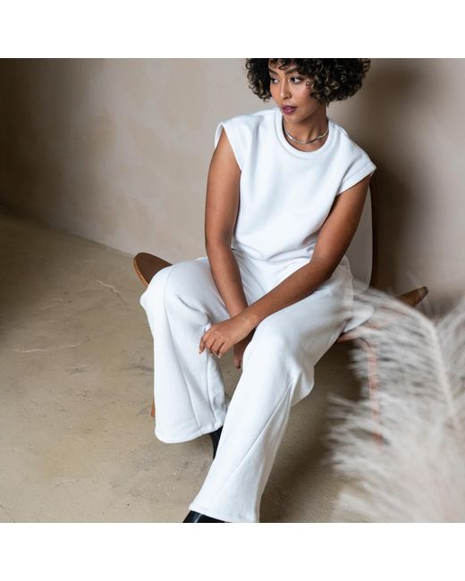 Modrn Studio White Neutrals Ultra-Soft Cotton Sweatpants