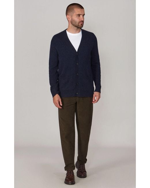 Paul James Knitwear Blue Lambswool Alfie Cardigan for men