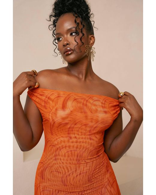 Ofuure Orange Iza Cowl Maxi Dress