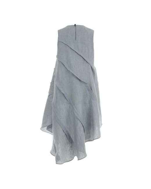 Jana Coshè Gray Stone Cascade Linen Dress