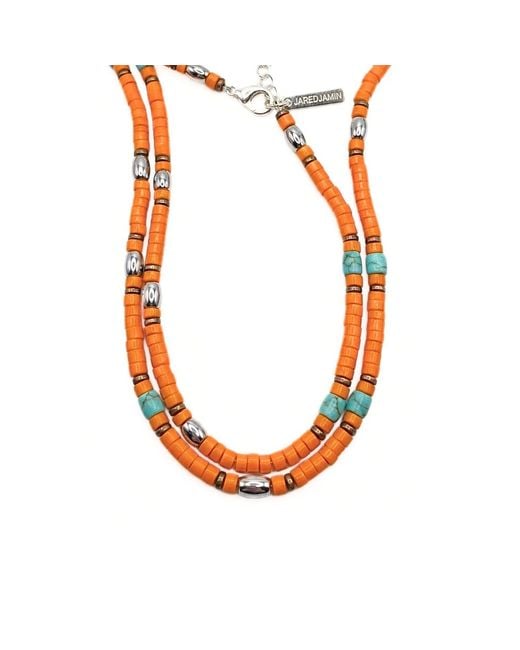 Jaredjamin Orange Waimea Beaded Necklace for men