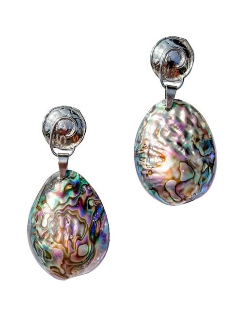 Babaloo Black Abalone Shell Drop Earrings