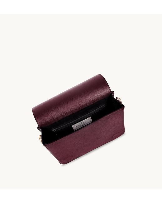 Apatchy London Purple The Newbury Burgundy Leather Crossbody Bag