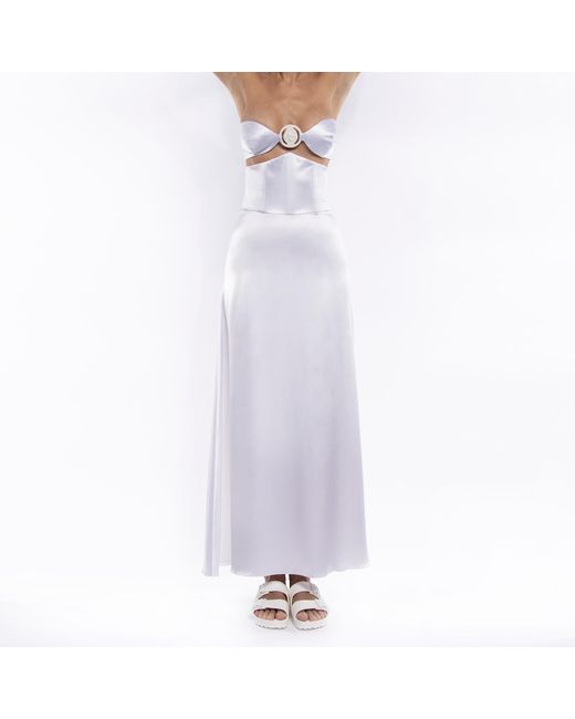 Vestiaire d'un Oiseau Libre White Corset Silk Skirt