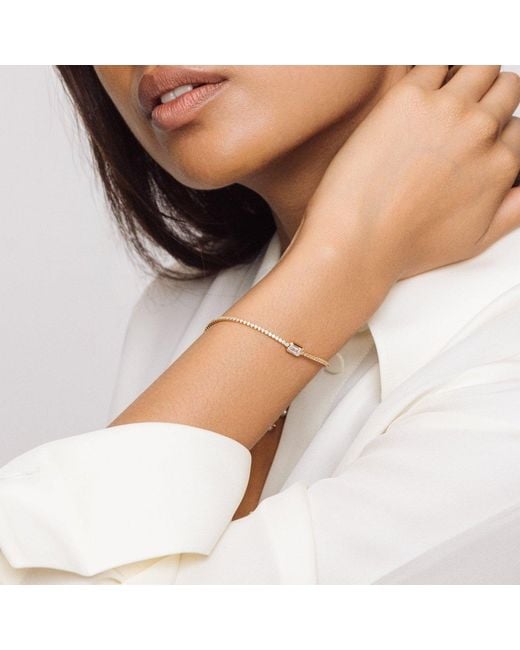 Lulu B London Metallic Cubic Zirconia Baguette Bracelet