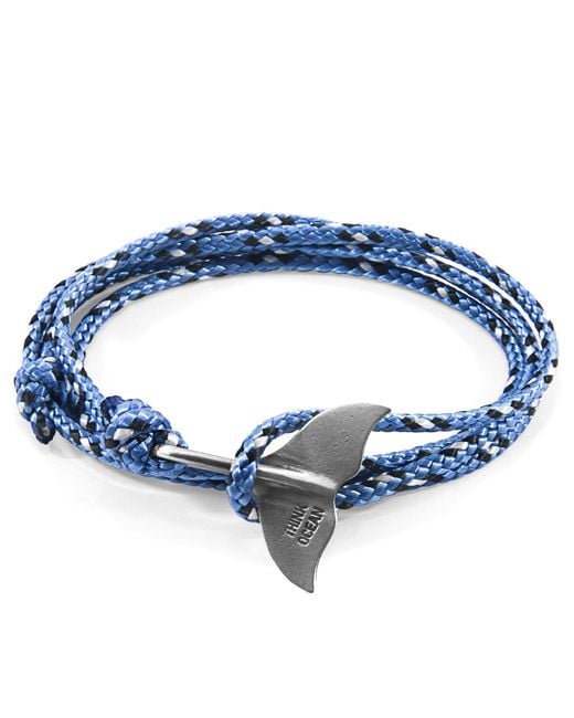Anchor and Crew Blue Think Ocean Big Whale & Rope Bracelet