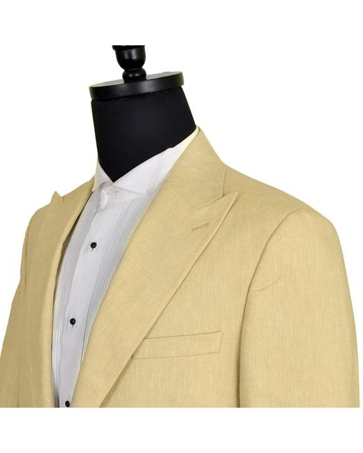 DAVID WEJ Metallic Neutrals Hugo Linen Single Breasted Suit for men