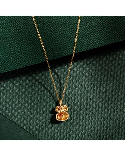 Claire Hill Designs Metallic Citrine Lichen Pendant Necklace