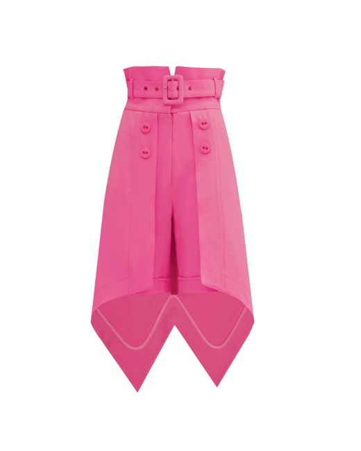 Julia Allert Pink Fashion Shorts With Skirt Overlay